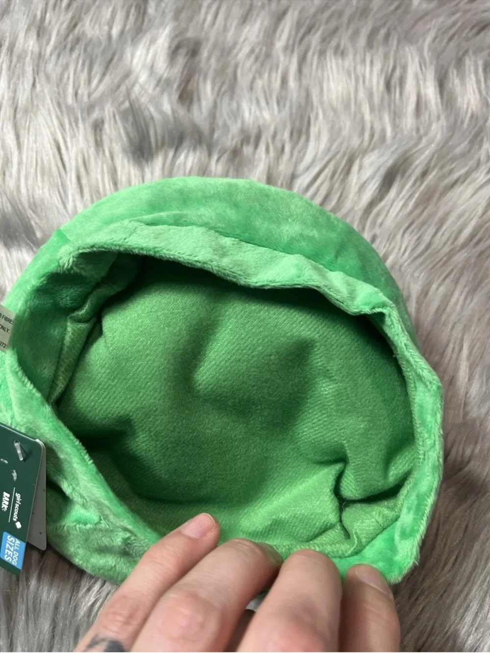 Bark Box Girl Scouts Green Pose And Play Beret Squeak Dog Toy